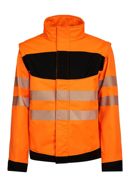 KORNTEX-EOS Hi-Vis Softshell-Jacke mit schwarzer Brustpartie, signal-orange/schwarz