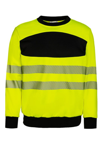 KORNTEX-EOS Hi-Vis Sweatshirt mit schwarzer Brustpartie, signal-gelb/schwarz