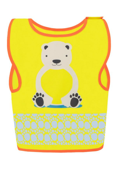 KORNTEX-Kinder Warnweste Funtastic Wildlife, CO2 Neutral, signal-gelb/Eisbr