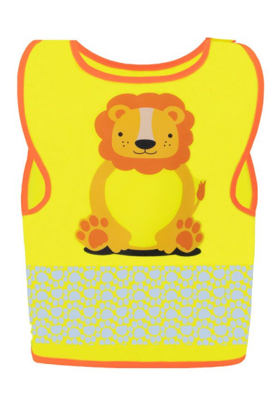 KORNTEX-Kinder Warnweste Funtastic Wildlife, CO2 Neutral, signal-gelb/Lwe