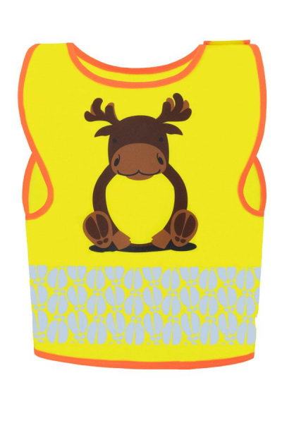 KORNTEX-Kinder Warnweste Funtastic Wildlife, CO2 Neutral, signal-gelb/Elch