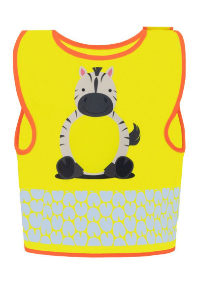 KORNTEX-Kinder Warnweste Funtastic Wildlife, CO2 Neutral, signal-gelb/Zebra