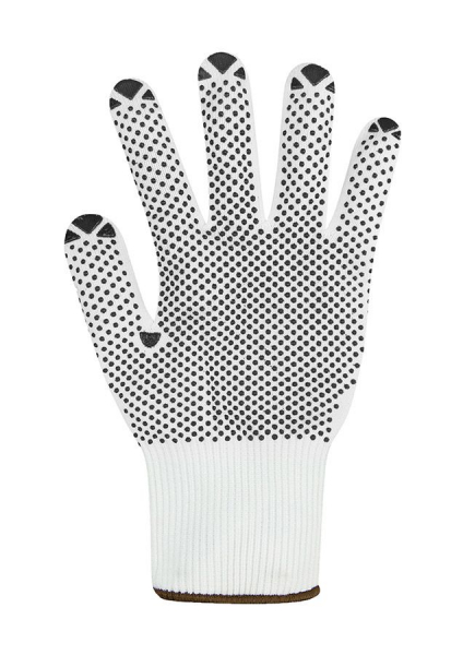 KORNTEX-Feinstrickhandschuh Konya - wei, schwarze Noppen