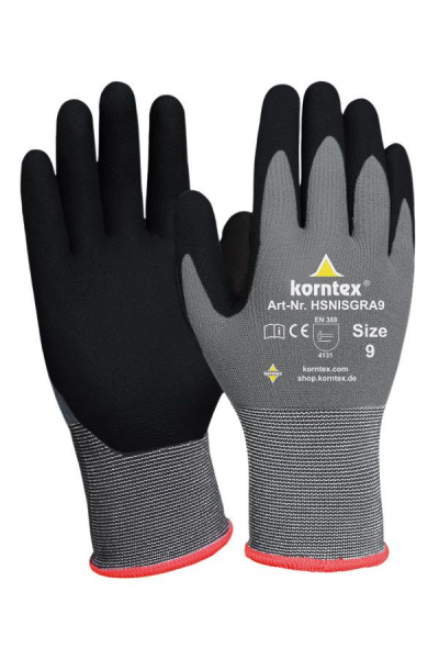 KORNTEX-Nitrilschaum-Handschuh Izmir - schwarz/grau