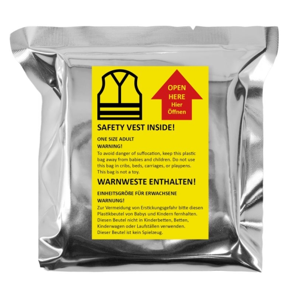 Korntex� Kinder Warnweste in Mini-Vakuum-Verpackung �Billund� - Signal Gelb - One Size