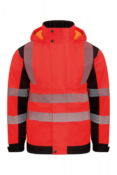 KORNTEX-Hi-Vis Softshell Regenjacke (Printable), Copenhagen, rot/schwarz