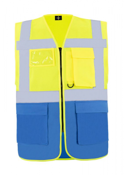 KORNTEX-Comfort Executive Multifunctional Safety Weste Hamburg, signal gelb/blau