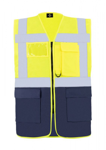 KORNTEX-Comfort Executive Multifunctional Safety Weste Hamburg, signal gelb/marineblau