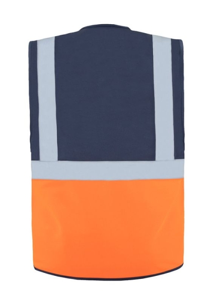 Korntex� Comfort Warnweste �Hamburg� - Multifunktional - Signal-Orange / Marineblau