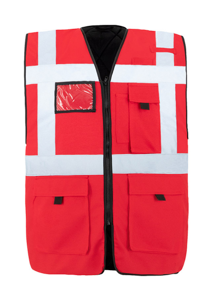 KORNTEX-Geftterte Warnweste Comfort Fit Wismar, rot