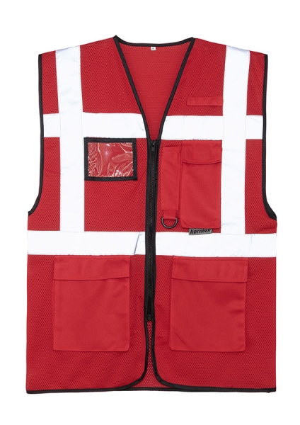Korntex® Mesh Multifunktionsweste „Larisa“ - Rot