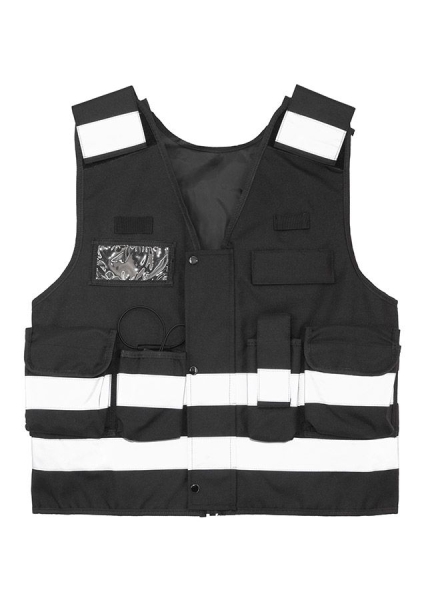 Korntex® Tactical Warnweste „Stammheim” - Elastischer Bund und 360° Sichtbarkeit - Schwarz
