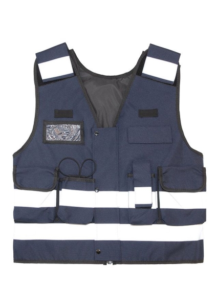 Korntex® Tactical Warnweste „Stammheim” - Elastischer Bund und 360° Sichtbarkeit - Dunkles Marineblau