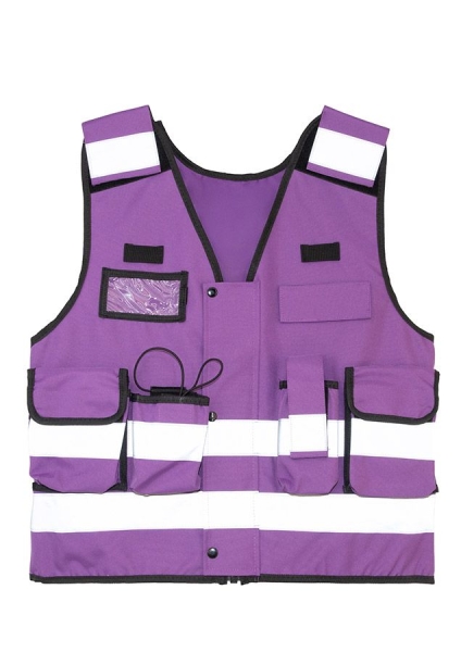 Korntex® Tactical Warnweste „Stammheim” - Elastischer Bund und 360° Sichtbarkeit - Violett