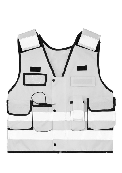 Korntex® Tactical Warnweste „Stammheim” - Elastischer Bund und 360° Sichtbarkeit - Weiß