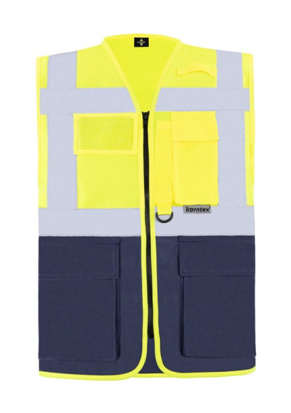 KORNTEX-Multi-Funktions-Warnschutzweste, signal-gelb/marineblau