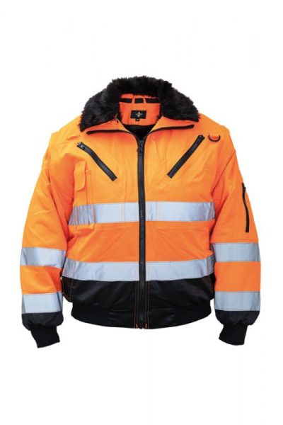 KORNTEX-Hi-Vis Pilotenjacke Oslo, signal orange/schwarz