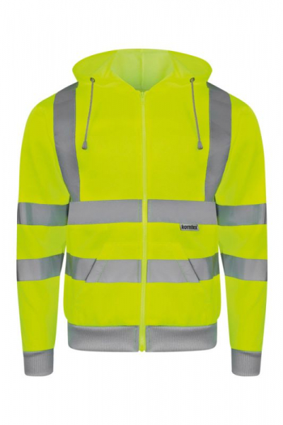 KORNTEX-Hi-Vis Zipper Hoodie, Galway, Farbe: signal-gelb