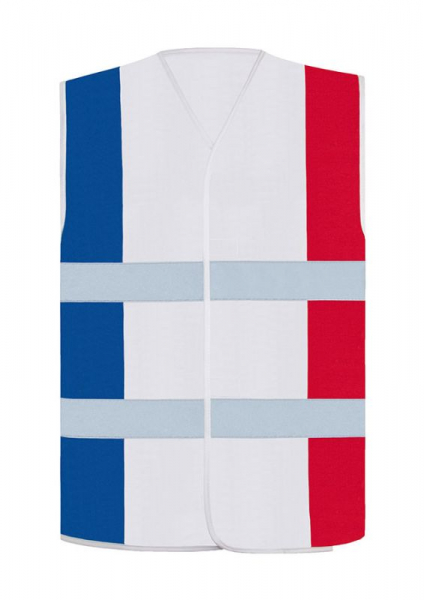KORNTEX-Nationen-Warnweste France, CO2 Neutral, blau-wei-rot