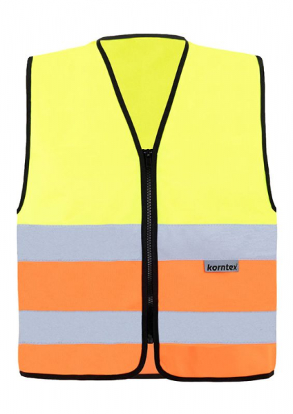 KORNTEX-Warnschutzweste Standard mit Reiverschluss, signal-gelb/signal-orange