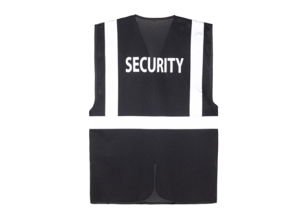 Korntex� �SECURITY� Mesh Multifunktionsweste �Atlanta� mit SECURITY Aufdruck - Schwarz