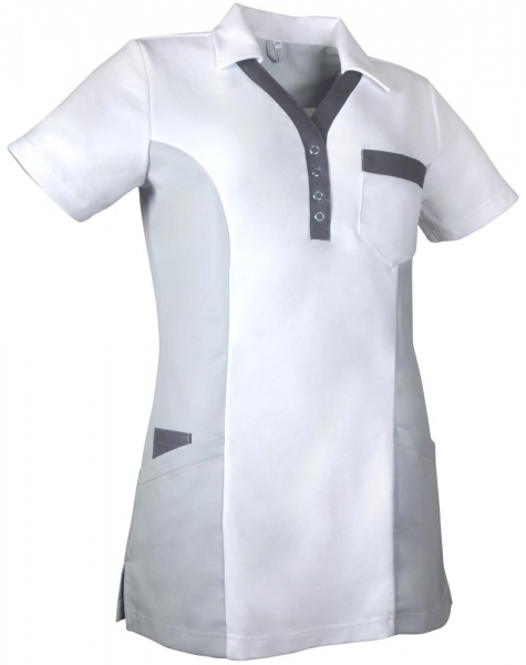 Teamdress-Service, Damen-Polokasack, weiß/grau/dunkelgrau