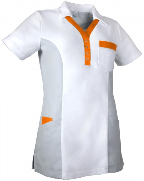 Teamdress-Service, Damen-Polokasack, weiß/grau/orange