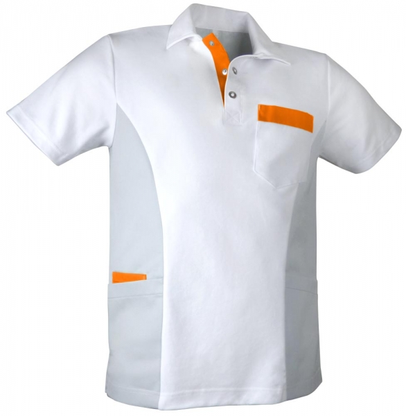 Teamdress-Service, Herren-Polokasack, weiß/grau/orange