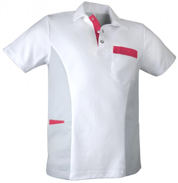 Teamdress-Service, Herren-Polokasack, weiß/grau/koralle