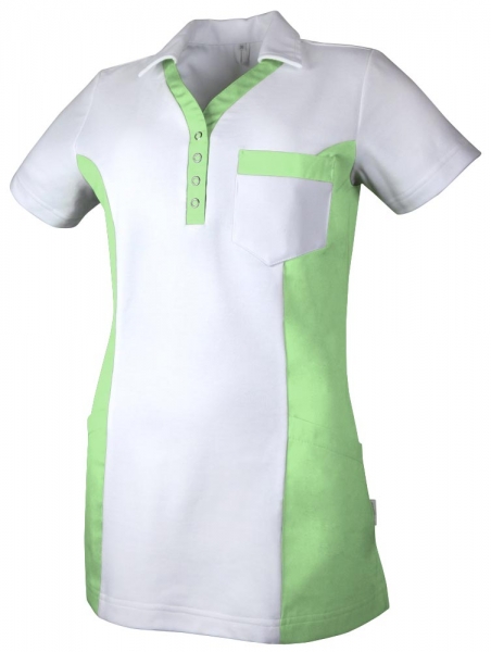 Teamdress-Service, Damen Polokasack, mit Brusttasche, weiß/grün