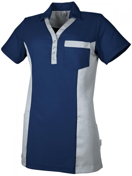 Teamdress-Service, Damen Polokasack, mit Brusttasche, marine/grau