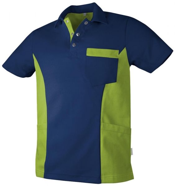 Teamdress-Service, Herren Polokasack, mit Brusttasche, marine/kiwi