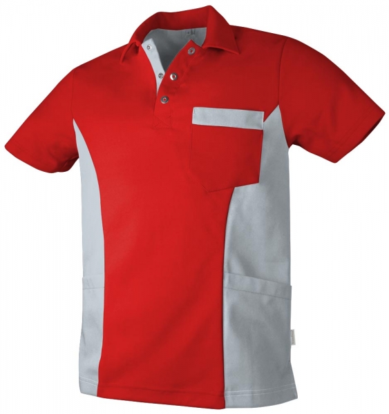 Teamdress-Service, Herren Polokasack, mit Brusttasche, rot/grau
