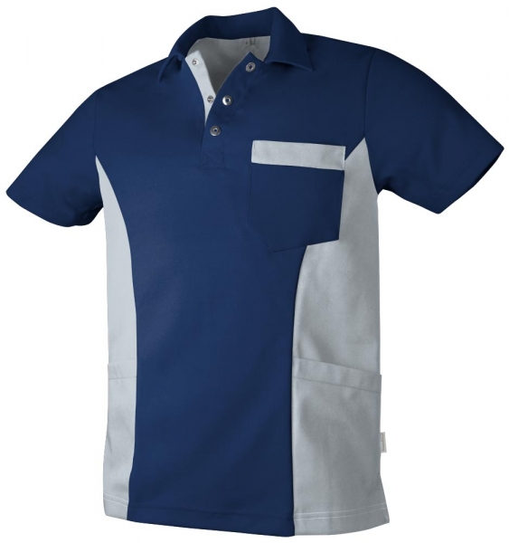Teamdress-Service, Herren Polokasack, mit Brusttasche, marine/grau