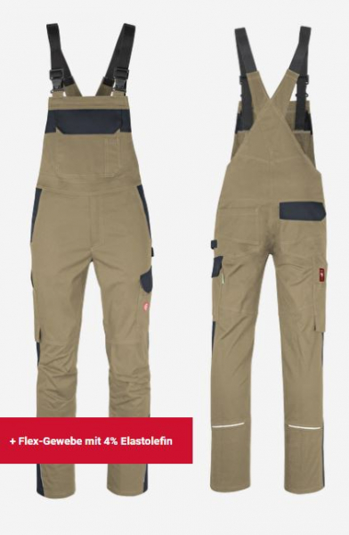 Latzhose ecoFlex sahara/schwarz