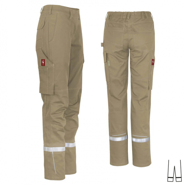 Damenhose uni ecoFlex +Refl. 17353 sahara