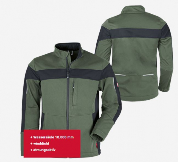 Herren-Softshelljacke ecoFlex oliv/schwarz