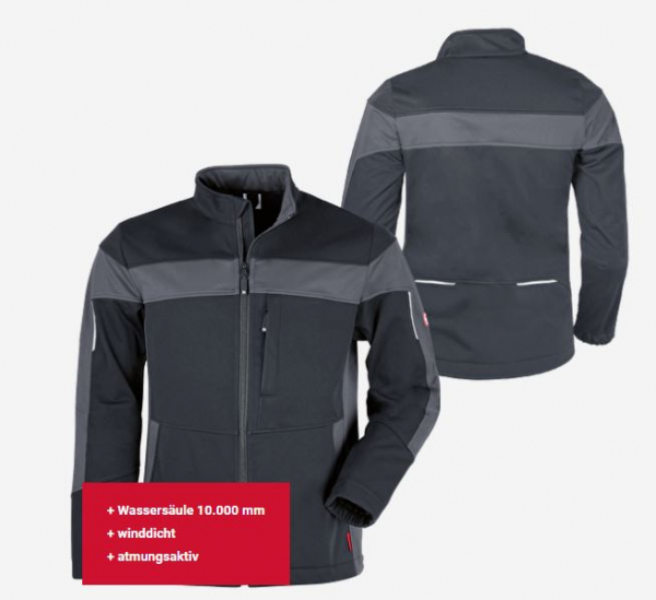Herren-Softshelljacke ecoFlex schwarz/grau