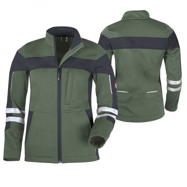 Da-Softshelljacke ecoFlex +Refl.17353 oliv/schwarz