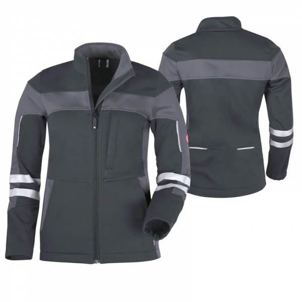 Da-Softshelljacke ecoFlex +Refl.17353 schwarz/grau