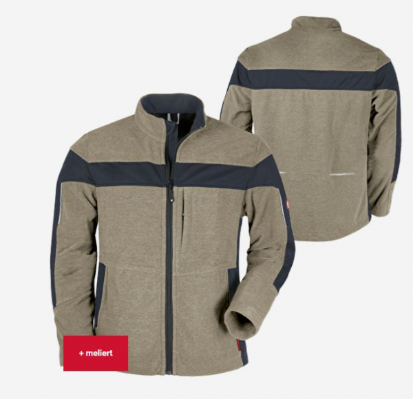 Herren-Fleecejacke ecoFlex sahara meliert/schwarz