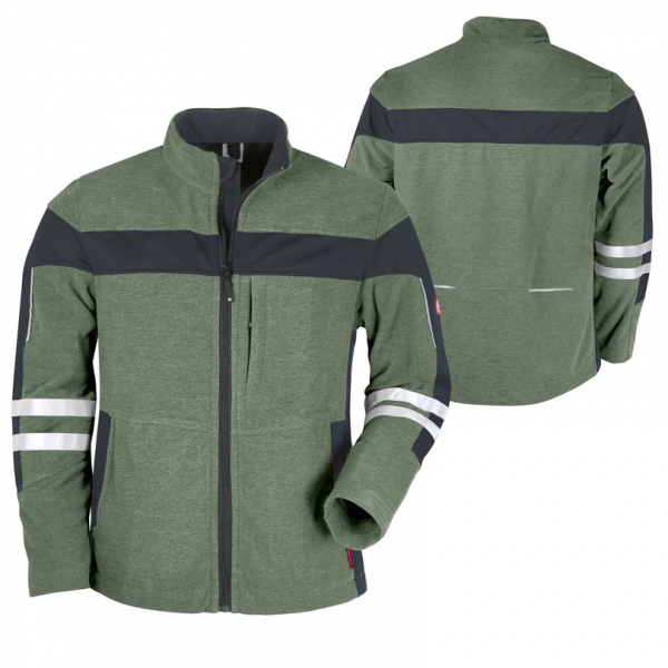 He-Fleecejacke ecoFlex +Ref17353 oliv meliert/schw