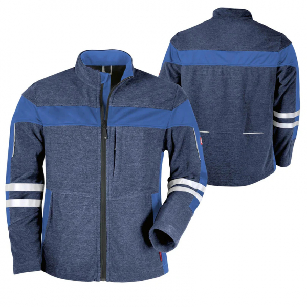 He-Fleecejacke ecoFlex +Ref17353 marine meliert/bl