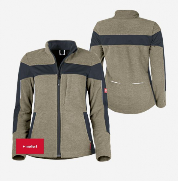 Damen-Fleecejacke ecoFlex sahara meliert/schwarz