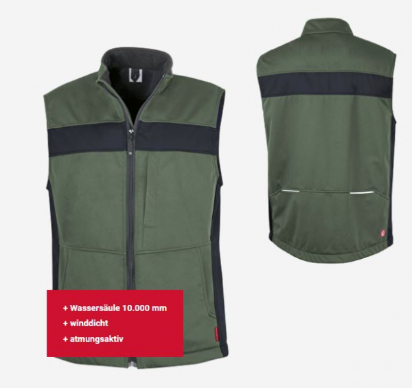 Softshell-Weste ecoFlex oliv/schwarz