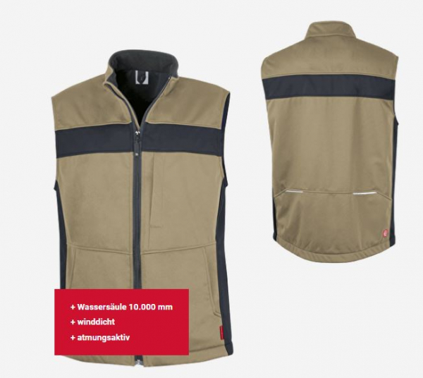 Softshell-Weste ecoFlex sahara/schwarz