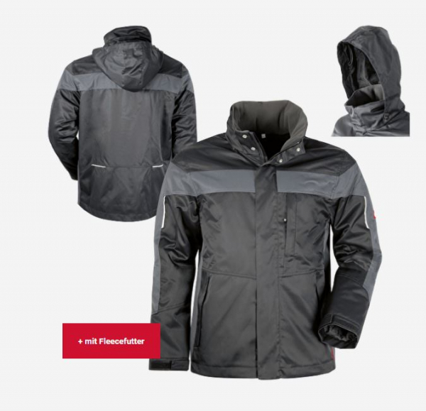 Winterjacke ecoFlex schwarz/grau