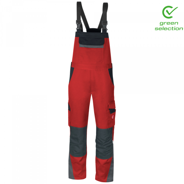 Teamdress-Latzhose ecoRover, rot/schwarz/grau