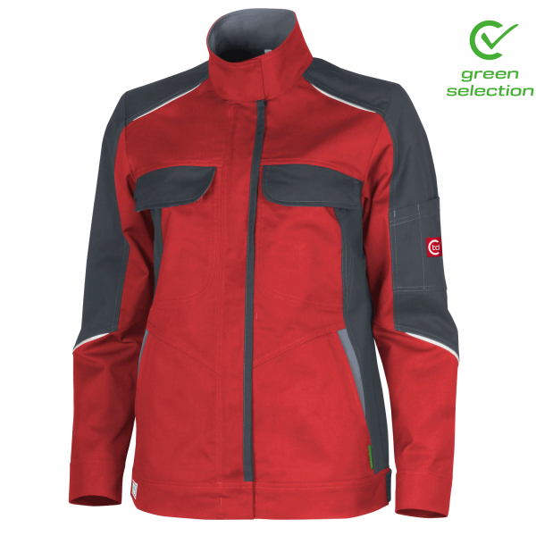 Teamdress-Damenjacke ecoRover, rot/schwarz/grau