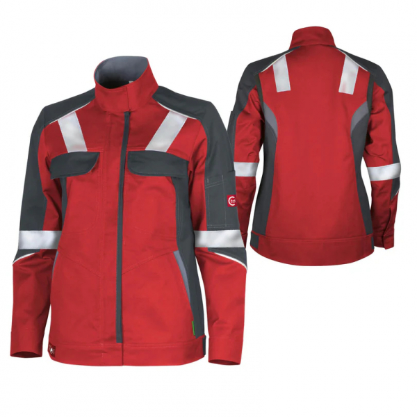 Damenjacke ecoRover +Refl. 17353 rot/schwarz/grau
